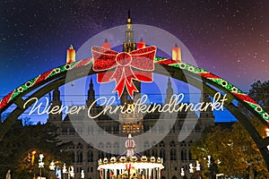 Christmas market on Rathausplatz in Vienna holiday photo