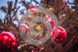 Christmas market in Salzburg, decoration, lights and city flair