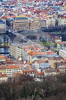 Christmas Market stands near the Old Town Square in Prague, Czech Republic