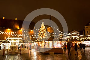 Christmas market at tallinn old town hall square