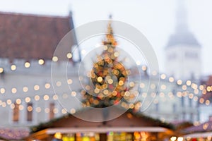 Christmas market at tallinn old town hall square