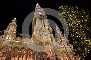 Christmas market at town hall in Vienna