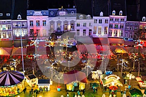 Christmas market on Vrijthof in Maastricht, Netherlands