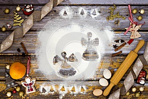 Christmas/X-mas angels baking flour backdrop/background