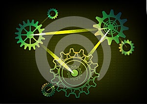 Christmas mechanical cog gear working manufactory system control abstract backgrounds vector illustration