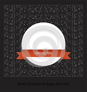 The Christmas menu on black background