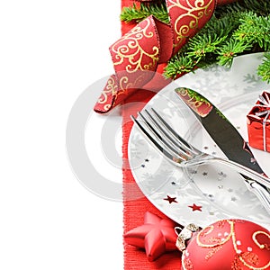 Christmas menu concept isolated over white