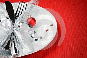 Christmas menu concept on red background