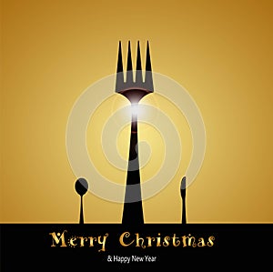 Christmas Menu on gold background