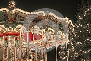 Christmas merry-go-round carousel.