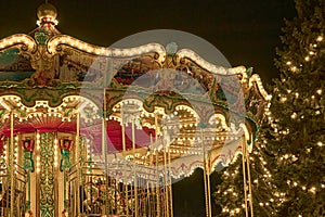 Christmas merry-go-round carousel.