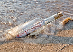 Christmas message in bottle
