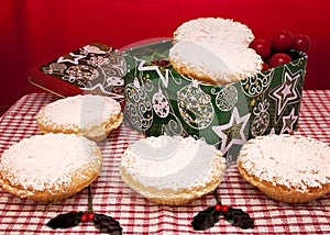 Christmas mince pies on a plate