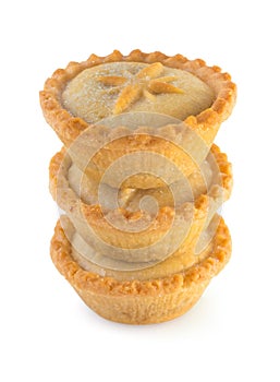 Christmas mince pies on a white background