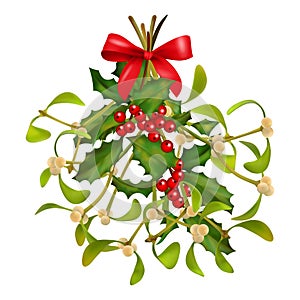 Christmas Mistletoe and Holly bouquet