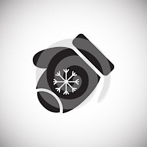 Christmas mitten on white background