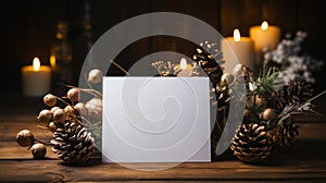 Christmas mock up greeting card. generative Ai