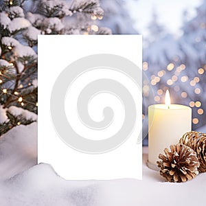 Christmas Mockup for Greeting Card, postcard, invitation, Empty space