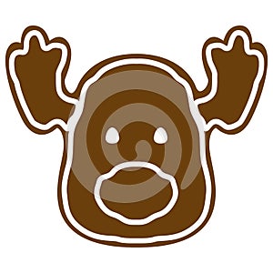 Christmas moose gingerbread cookie