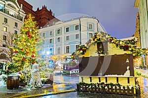 Christmas in Moscow. Christmas fairs on the streets of Moscow photo
