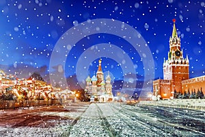 Christmas in Moscow. festively decorated Red Square in Moscow