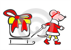 Christmas mouse and gift