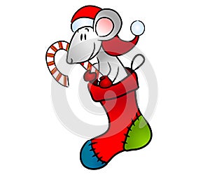 Christmas Mouse in Stocking