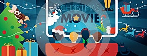 Christmas Movie Facebook Cover, kids TV party.