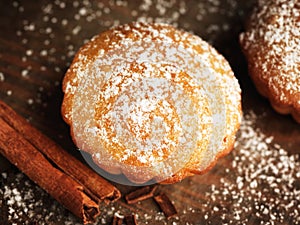 Christmas muffins covered powdered sugar