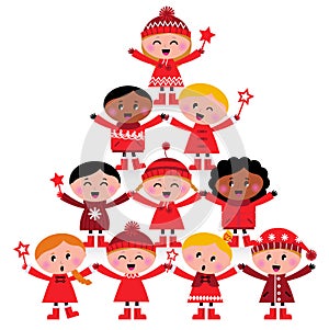 Christmas multicultural kids Tree