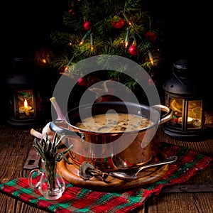 Christmas mushroom Walnut Soup