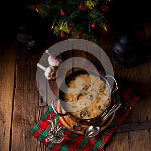 Christmas mushroom Walnut Soup