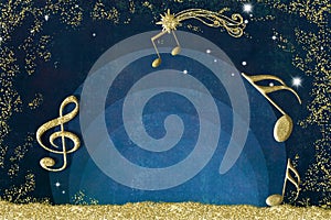 Christmas musical invitation background.