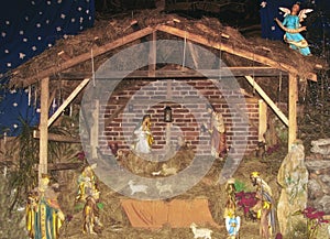 Christmas nativity. Decorative ensemble that creates a magic story of Christmas