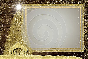 Christmas nativity  empty picture frame greetings cards