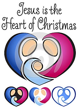 Christmas Nativity Heart/eps