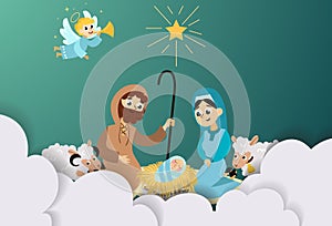 Christmas nativity religious Bethlehem crib scene in holy family