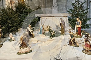 Christmas nativity scene with baby Jesus Creche