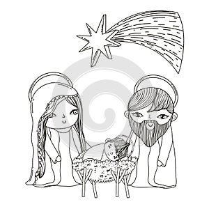 Christmas nativity scene cartoon