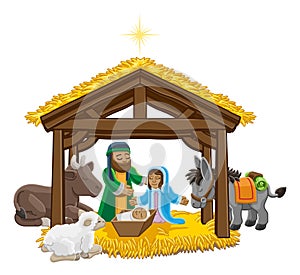 Christmas Nativity Scene Cartoon