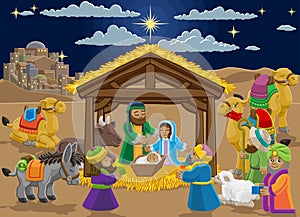 Christmas Nativity Scene Cartoon