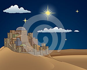Nativity Christmas Bethlehem Star Cartoon Scene photo