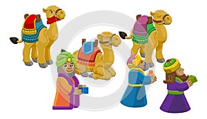 Wise Men Christmas Nativity Scene Cartoon