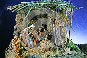 Christmas nativity scene at the Church of Visitation in Ein Karem, Israel