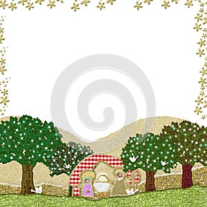 Christmas Nativity Scene greeting card, isolated