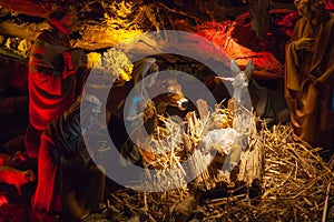 Christmas nativity scene with Holy family