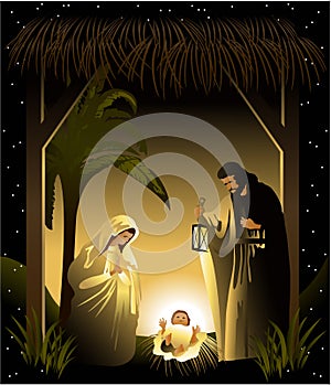 Christmas nativity scene with Holy Family photo