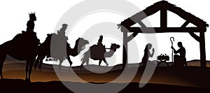 Christmas Nativity Scene Silhouette