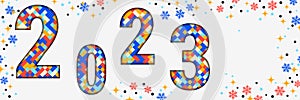 Christmas and New Year 2023 horizontal vector banner template