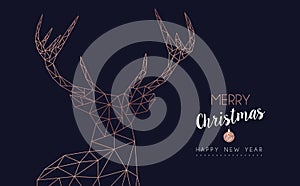 Christmas and new year abstract reindeer card